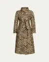 Valentino Leopard-print Wool Double-breasted Long Coat In Animal Print