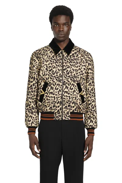Valentino Leopard Print Wool Drape Jacket In Multi