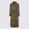 Valentino Leopard Print Double Breasted Coat With Belt In Animal Print