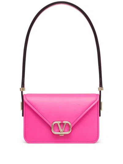 Valentino Garavani Letter Bag In Leather In Pink