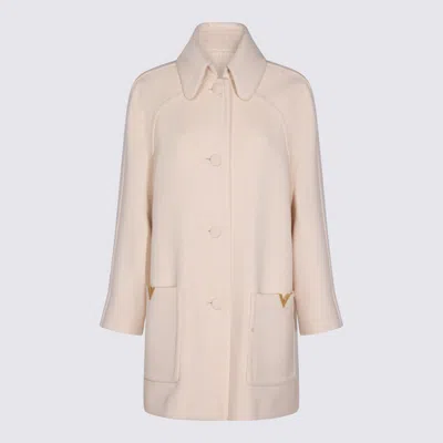 Valentino Light Beige Wool Coat In Brown