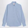 Valentino Vlogo Embroidered Long-sleeved Shirt In Blue