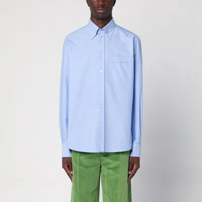 VALENTINO VALENTINO LIGHT BLUE COTTON BUTTON-DOWN SHIRT