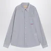 Valentino Garavani Striped Shirt Shirt And Blouse Light Blue In Gray