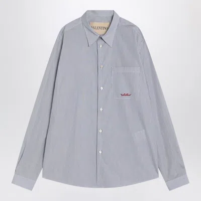 VALENTINO LIGHT BLUE COTTON SHIRT WITH LOGO