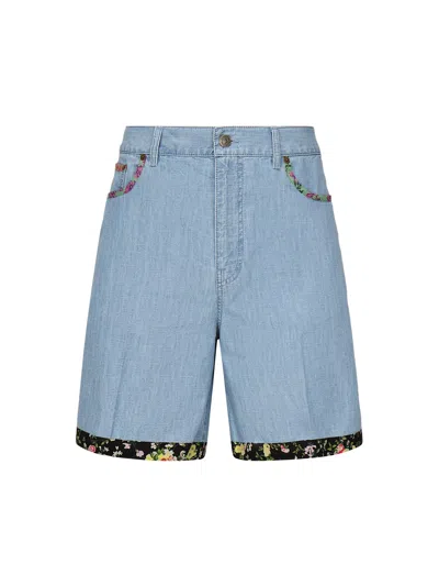 VALENTINO LIGHT BLUE COTTON SHORTS
