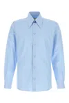 Valentino Long Sleeve Poplin Shirt Featuring Collar In Blue