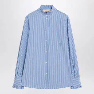 VALENTINO LIGHT BLUE STRIPED SHIRT IN COTTON