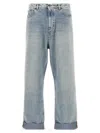 Valentino Rolled Cuffs Denim Trousers In Light Blue