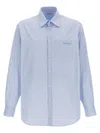 Valentino Men's Long Sleeved Stripe Shirt In Light Blue