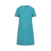 Valentino Light Blue Virgin Wool Mini Dress In Blue