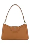 Valentino Vlogo Brown Shoulder Bag In Garnet Calfskin In Light Brown