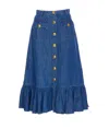Valentino Garavani Blue Denim Cotton Skirt In Blue