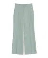 Valentino Light Diagonal Wool Trousers In Green