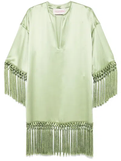 VALENTINO LIGHT GREEN CADY COUTURE MINI DRESS