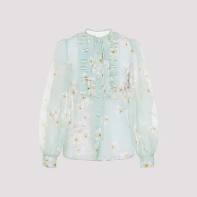VALENTINO LIGHT GREEN FLORAL PRINT TOP
