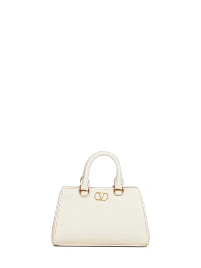 Valentino Garavani Light Ivory Vlogo Signature Mini Handbag In White