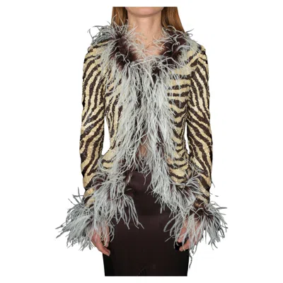Pre-owned Valentino Light Jacket 'jungle Chic' By  Garavanni Circa 1998 In Gray