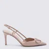 Valentino Vlogo Signature Pointed Toe Slingback Pumps In Brown
