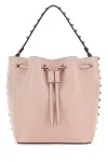 Valentino Light Pink Leather Rockstud Bucket Bag