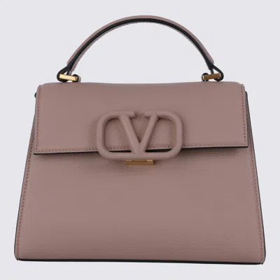 VALENTINO GARAVANI LIGHT PINK LEATHER TOP HANDLE BAG