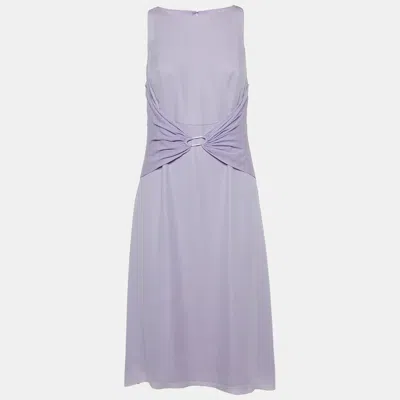 Pre-owned Valentino Light Purple Crepe Sleeveless Midi Dress M