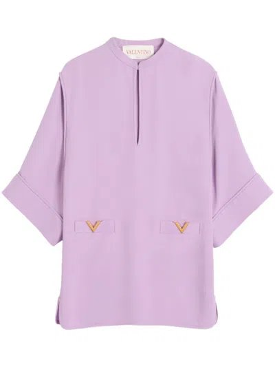 VALENTINO LIGHT PURPLE VLOGO MINI DRESS