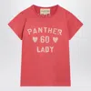 Valentino Panther Lady Graphic Print Crew Neck T-shirt In Pink