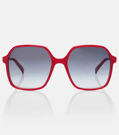 Valentino Light V Vlogo Oversized Sunglasses In Red