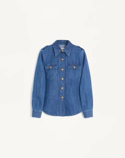 VALENTINO VALENTINO LIGHTWEIGHT DENIM SHIRT WOMAN DENIM 46