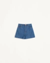 Valentino Denim Shorts With Back Pockets And Belt Loops In Denim