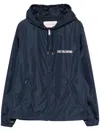Valentino Hooded Jacket Featuring Drawstring Accents In Blue