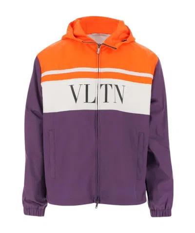 Valentino Lightweight Logo-print Jacket In Purple
