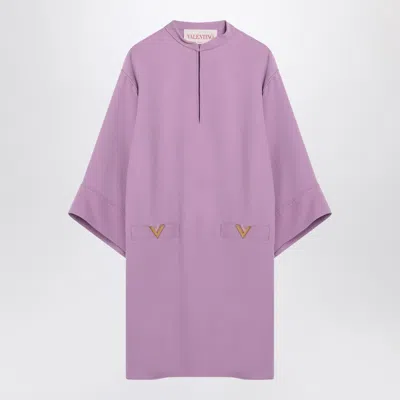 Valentino Lilac Silk Mini Dress In Purple