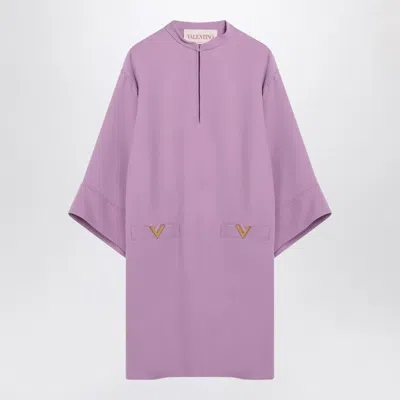 Valentino Garavani Lilac Silk Mini Dress In Purple