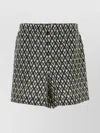 Valentino Bermuda Shorts In Cotton Poplin With All Over Toute La V Print