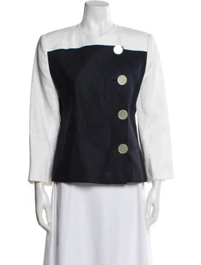Pre-owned Valentino Linen Blazer In Blue