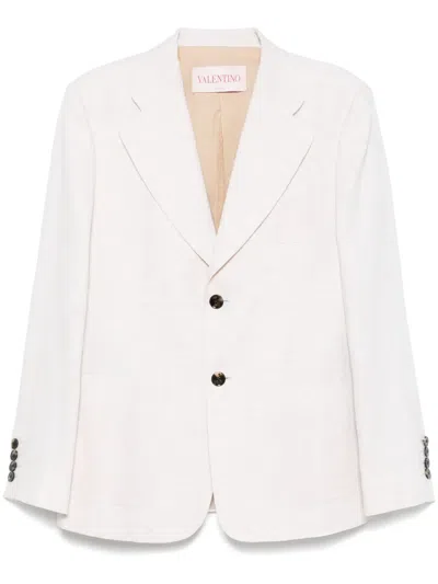 Valentino Linen Blazer In Neutrals