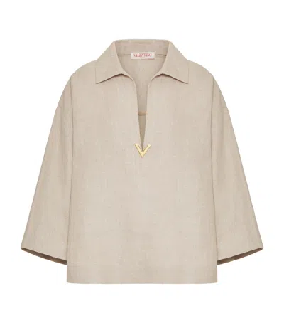 Valentino Linen Blouse In Multicolor