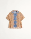 Valentino Imaginary Journey Linen Shirt In Multi