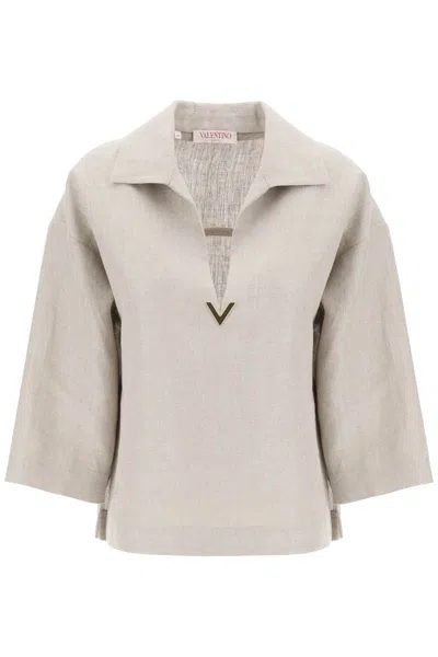 VALENTINO LINEN CANVAS TUNIC GARMENT FOR