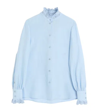 VALENTINO LINEN EMBROIDERED SHIRT