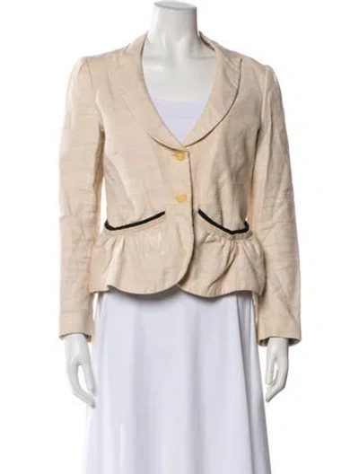 Pre-owned Valentino Linen Evening Jacket In Neutral