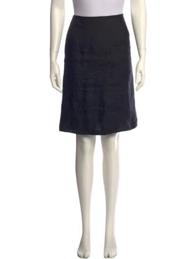 Pre-owned Valentino Linen Knee-length Skirt In Black