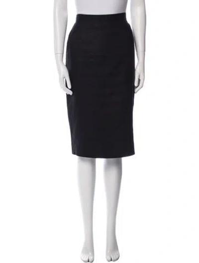 Pre-owned Valentino Linen Knee-length Skirt In Black