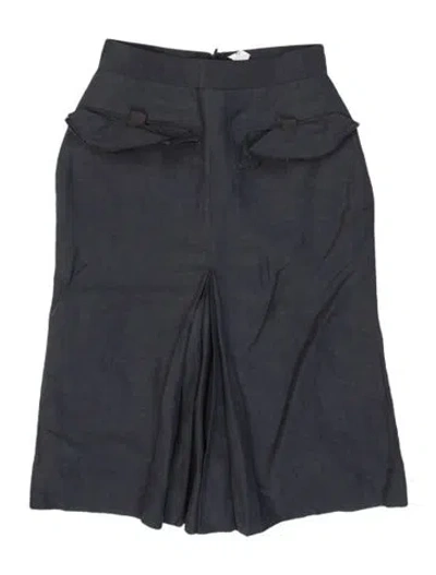 Pre-owned Valentino Linen Knee-length Skirt In Blue