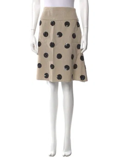 Pre-owned Valentino Linen Knee-length Skirt In Neutral