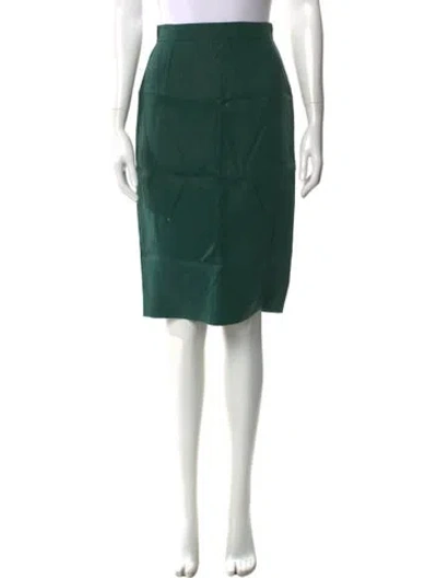 Pre-owned Valentino Linen Knee-length Skirt W/ Tags In Green