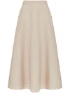 Valentino Midirock Aus Linen Canvas Frau Beige Gravel 46 In Beige