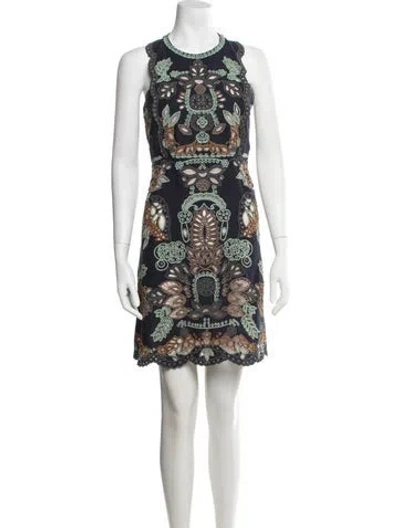 Pre-owned Valentino Linen Mini Dress In Multicolor